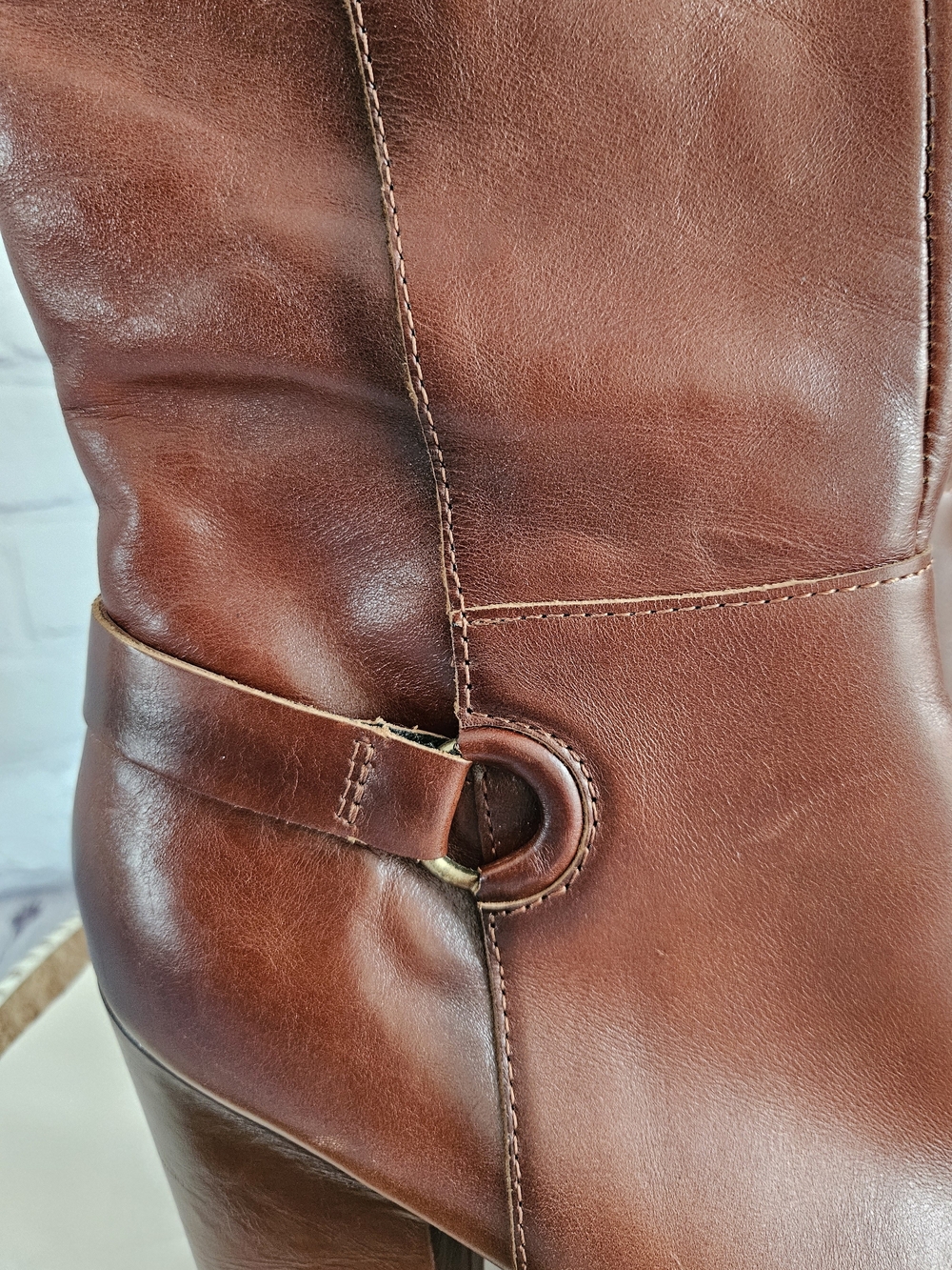 Kork-Ease Cognac/Chestnut Brown Leather Over-the-Knee Block Heel Boots - OTK